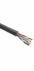 UTP kabel PlanetElite, Cat5E, drát, dvojitý venkovní PE+PVC, Dca, černý, 305m, cívka