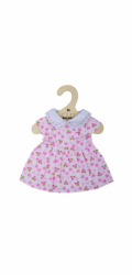Hračka Bigjigs Toys Růžové šaty se srdíčky pro panenku 34 cm