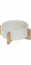 Mísa, 23 cm, bílá/dřevěná