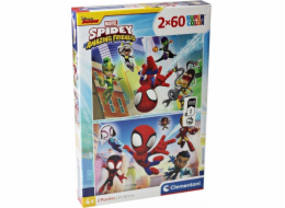 Clementoni - Puzzle 2x60 Spidey a jeho úžasní přátelé