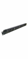 Patch panel POE UTP cat.5e 16p 1U Black (provedení 19" rack)