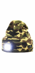 LED čelovka Cattara čepice ARMY s LED svítilnou USB nabíjení