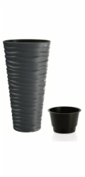 Květináč Prosperplast SAND SLIM antracit 29,6 cm 