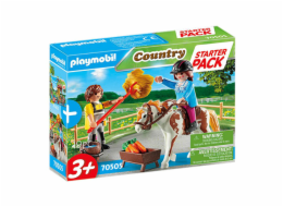 Starter Pack koňská stáj doplňkový set Playmobil, Jezdecký dvůr, 19 dílků