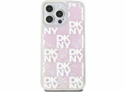 DKNY  Liquid Glitter Multilogo – pouzdro iPhone 15 Pro Max (růžové)