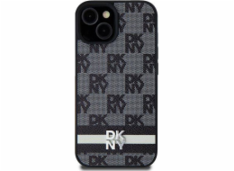 DKNY  DKHCS24LPCPTSSK S24 Ultra S928 černé/černé pevné pouzdro Kožený kostkovaný mono vzor a tištěné pruhy