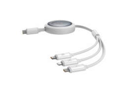 Rychlonabíjecí kabel 3v1 Baseus Free2Draw USB-C na USB-C/Lightning/Micro 100W, 1,1 m (bílý)