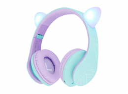 Bezdrátová sluchátka PowerLocus P2 Cats Ears pro děti (modrá a fialová)