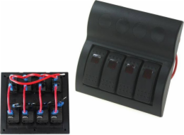 TurboWorks spínače 12/24V IP68 ON-OFFx4, 4xB 2x5A 1x10A 1x15A