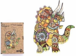 PuzzleOK Ekologické dřevěné puzzle 130 Triceratops A3