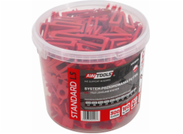 AWTools VYROVNÁVACÍ SYSTÉM OBKLADŮ STANDARDNÍ 3,0mm - 7-15mm - KLIPY 300ks. + KLÍN 100ks.