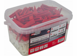 AWTools VYROVNÁVACÍ SYSTÉM OBKLADŮ 6-17mm / STARTOVNÍ BALENÍ / 100ks+100ks. (WEDGE+CLIP 1,0MM) AW30367
