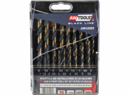 AWTools vrtačka AWTOOLS DRILL METAL HSS M2 SET 19 KS. /1,0-10,0MM/ PREMIUM AW42003 AWTOOLS