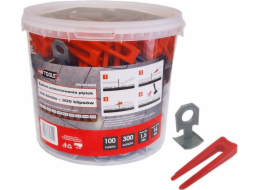 AWTools Systém vyrovnávání dlaždic 7-14mm klíny 100ks + klip 300ks (AW30365)