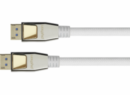 PYTHON  DisplayPort 2.0 kabel Nylongeflecht weiß 0,5m