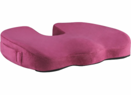 Ortopedický polštář Powerton, plastový hrot odolný proti tlaku, ergonomický, červený satén (vínově červená), paměťová pěna, P