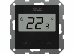 Tech Kabelový pokojový regulátor F-12B pro pásy LX a L-12, určený pro 55mm rámové systémy, černý STF-12BBK
