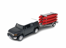 Kovový model - 1:43 Toyota FJ Cruiser s přívěsem-lodě