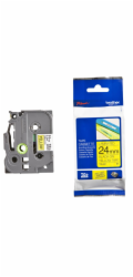 Brother TZ-651 - originální BROTHER TZE651 - kazeta TZ šířky 24mm, laminovaná TZE-651, žlutá/černé písmo