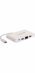 TECHLY 102086 USB-C 3.1 multiport adapter -> 4K HDMI/Gigabit RJ45/USB-A/USB-C white