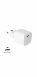 Síťová nabíječka FIXED Mini s USB-C výstupem a podporou PD, 20W, bílá