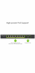 GS1900-10HP v2 switch 8port L2 PoE 2xSFP 70W 802.3at