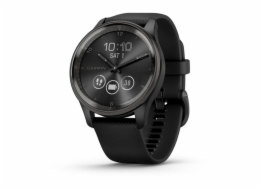Garmin vivomove Trend, Nerezová luneta Slate, pouzdro Black, silikonový řemínek