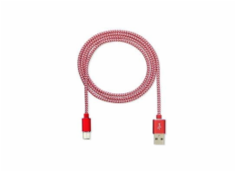 CUBE1 nylon datový kabel USB > USB-C, 2m, Red