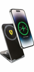 Ferrari Printed Logo Stolní Bezdrátová Magnetická Nabíječka 2v1 Black Mimořádně pohodlná a rychlá indukční nabíječka od italského automobilového koncernu. Zdobené logem značky Ferrari působí nejen el