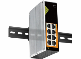 Conexpro GNT-IG1008GP-DC, Průmyslový PoE switch na DIN lištu, 8x LAN, 8x PoE