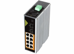 Conexpro GNT-IG1210FP-DC, Průmyslový PoE switch na DIN lištu, 8x LAN, 8x PoE, 2x SFP