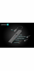CONNECT IT CompactPRO USB-C hub + čtečka karet, (2xUSB-A 3.0, 1xUSB-C), externí, ANTRACITOVÝ