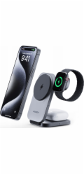 Magnetic Wireless Charger 3 in 1 MagFusion Aukey LC-MC312, 15W Qi2 (gray)