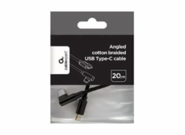Gembird adaptér USB-C (M) / USB-C (M), datový / nabíjací, opletený, pravouhlý, 0.2m