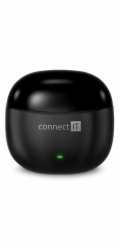 CONNECT IT True Wireless SonicBass sluchátka do uší s mikrofonem, ČERNÁ