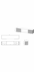 Cama RTV skříň LARA 183x35x37 černá matná + černý krb