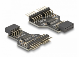 Delock Hub USB 2.0 z devítipinového zásuvkového konektoru Pin Header na 2 x 9 pinové zástrčkové konektory Pin Header