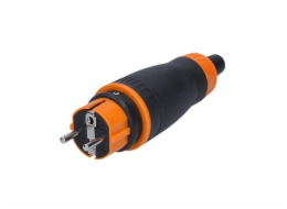 Solight zástrčka do vlhka, přímá, IP44, černá-oranžová