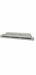 Digitus CAT 6 patch panel, stíněný, 24 portů RJ45, 8P8C, LSA, 1U, montáž do stojanu, šedá, 482x44x109 mm