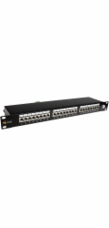 Patch panel Solarix SX24-6-STP-BK STP cat6 24p. 1U