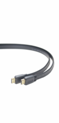 PREMIUMCORD HDMI High Speed + Ethernet plochý kabel, zlacené konektory, 3m