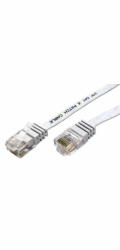 Patch kabel UTP cat 6, 5m plochý - bílý