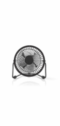Ventilátor Nedis FNDK1BK10 stolní USB, 10 cm, 2,5 W, kovový, černý