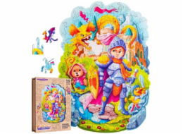 Puzzle Puzzler Puzzler dřevěné, barevné - Statečný rytíř