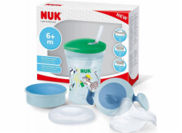 NUK  Trinklernset mit drei Trinkaufsätzen grün/blau