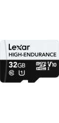 Lexar microSDHC 32GB LMSHGED032G-BCNNG Lexar paměťová karta 32GB High-Endurance microSDHC/microSDHC™ UHS-I cards, (čtení/zápis:100/30MB/s) C10 A1 V10 U1