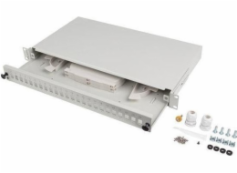 Lanberg Optická rozvodná skříň 24xSC Simplex / 24xLC Duplex RACK 19 1U Grey + příslušenství