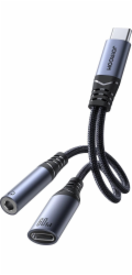 Audio adaptér 2 v 1 Joyroom SY-C02 Type-C na 3,5 mm + Type-C (černý)