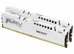 Kingston FURY Beast - DDR5 - sada - 64 GB: 2 x 32 GB - DIMM 288-pin - 6400 MHz / PC5-51200 - CL32 - 1.4 V - bez vyrovnávací paměti - on-die ECC - bílá
