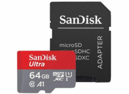 SanDisk Ultra - Paměťová karta flash (adaptér microSDXC na SD zahrnuto) - 64 GB - A1 / UHS-I U1 / Class10 - microSDXC UHS-I
